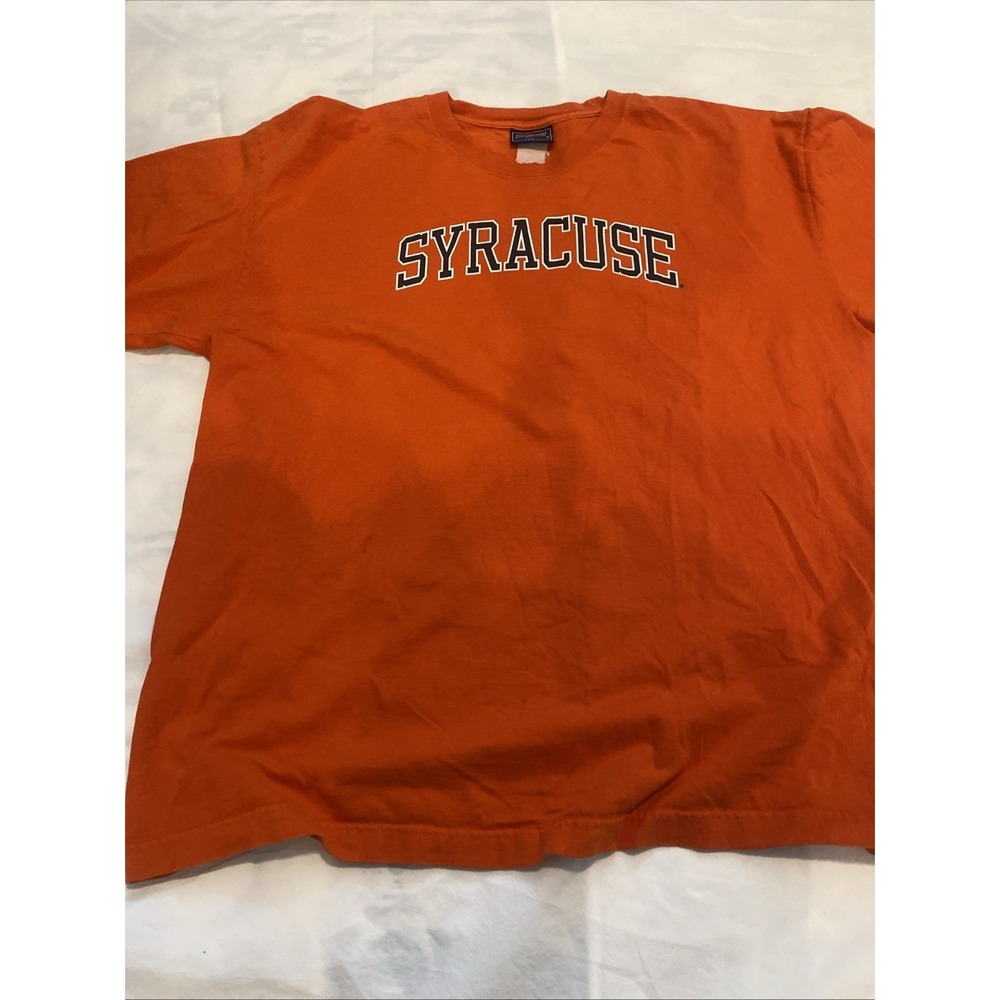 Syracuse University Vintage Orange Spellout Classic Men's TShirt Sz XXL  Y2K VTG
